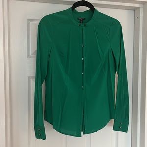 Emerald Green Silk Blouse